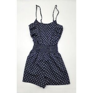 FASHION WEB‎ WOMENS NAVY BLUE ROMPER POLKA DOT FLATTERING SUMMER SPRING